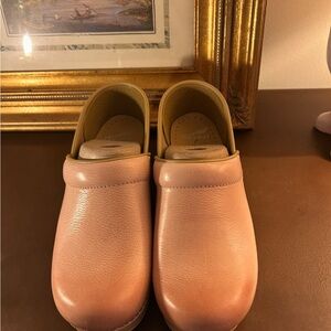 Dansko Pink Leather Mules